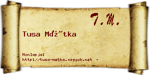 Tusa Mátka névjegykártya